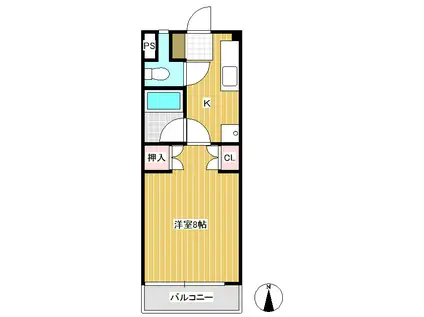 コーポさくら小径(1K/1階)の間取り写真