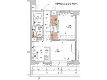 ハーモニーレジデンス神楽坂ヒルズSECOND(1LDK/6階)の間取り写真