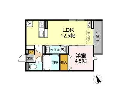 セレウィータ栄町(1LDK/2階)の間取り写真