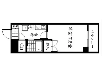 フローラル名山(1K/2階)の間取り写真