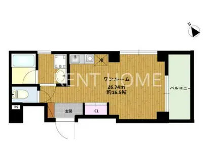 サンオークスマンション(ワンルーム/3階)の間取り写真