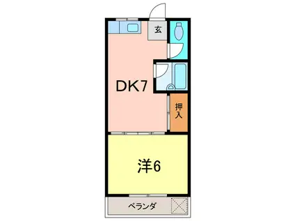 葵荘アパート(1DK/1階)の間取り写真
