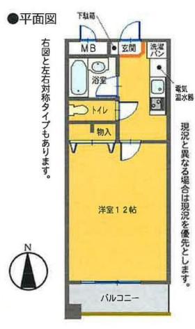 ヴィラ・ソレイユ(1K/2階)の間取り写真