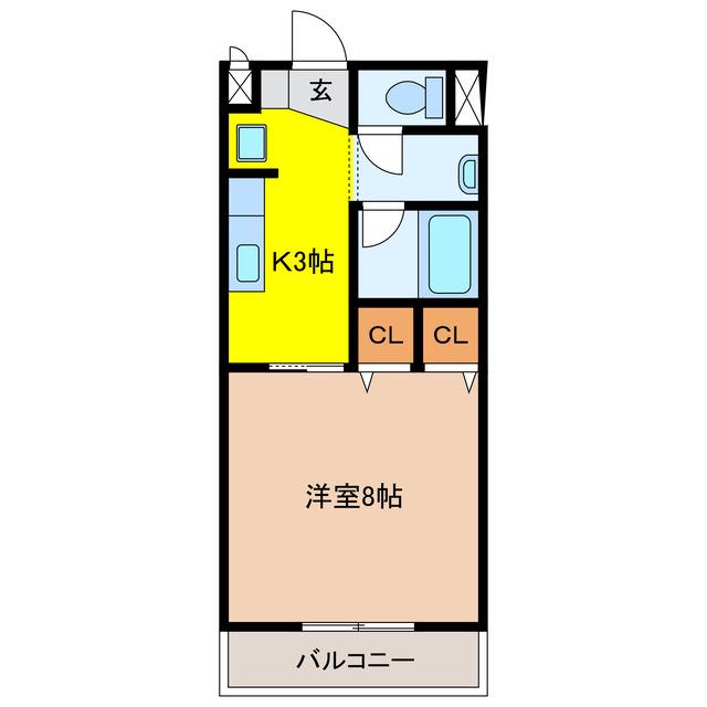 SURPLUS I FULL HOUSE(1K/1階)の間取り写真