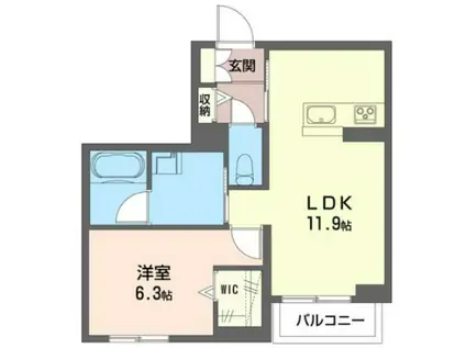 レフィナード エヌ(1LDK/2階)の間取り写真