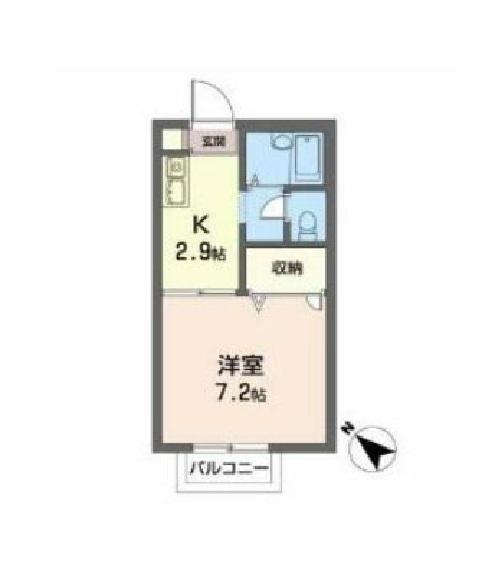 レジデンス向陽(1K/2階)の間取り写真