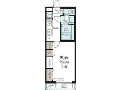 グレイス堀之内(1K/2階)の間取り写真