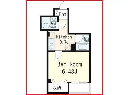 ウイング高尾(1K/2階)の間取り写真