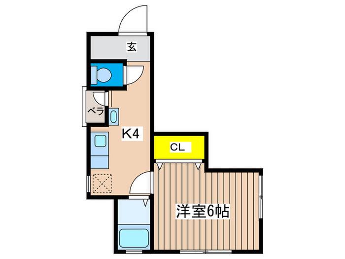 ファミール井田(1K/2階)の間取り写真