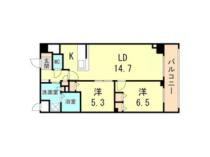 XPAVELA甲東園(2LDK/3階)の間取り写真