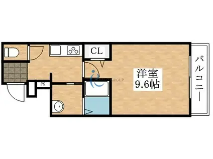 フジパレス喜連西II番館(1K/1階)の間取り写真