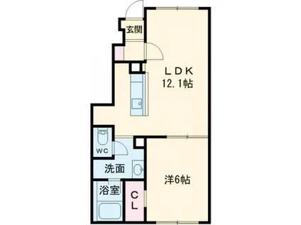 ベルカーサ1014(1LDK/1階)の間取り写真