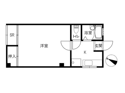 ワーディ(1K/1階)の間取り写真