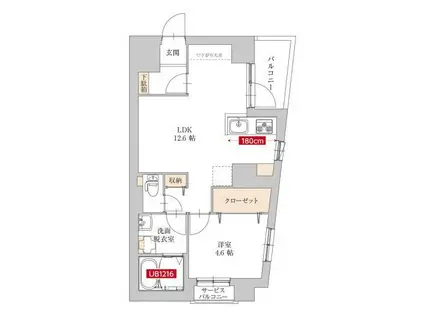 MAHOROBA(1LDK/3階)の間取り写真