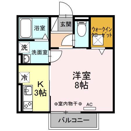 レジデンス大府駅クロス(1K/1階)の間取り写真