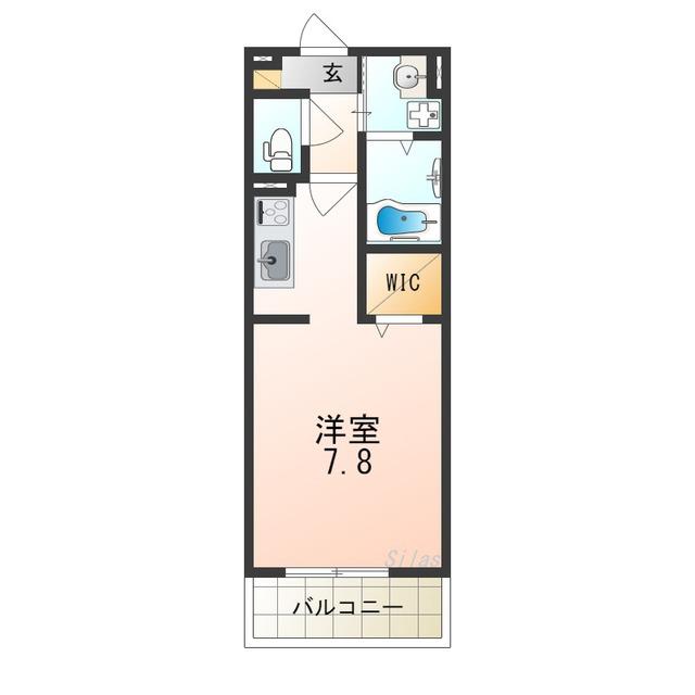クリエオーレ上小阪(1K/2階)の間取り写真