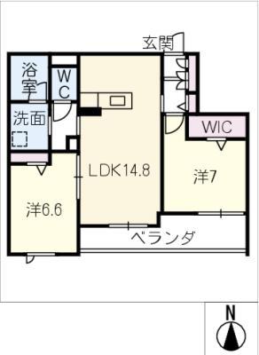 シャーメゾン ラ・コルザ(2LDK/3階)の間取り写真