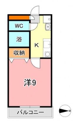 サンライズマンション(1K/2階)の間取り写真