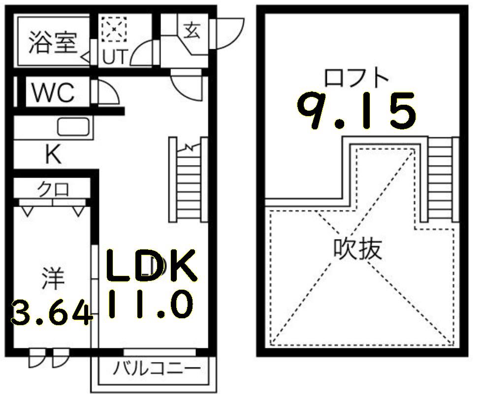 CREO八田壱番館(1LDK/1階)の間取り写真