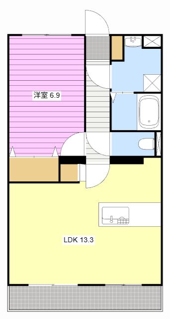 ブエナビスタ(1LDK/1階)の間取り写真