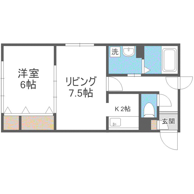 ティアラW15(1LDK/4階)の間取り写真