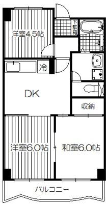 グリーンハイム田柄(3DK/3階)の間取り写真