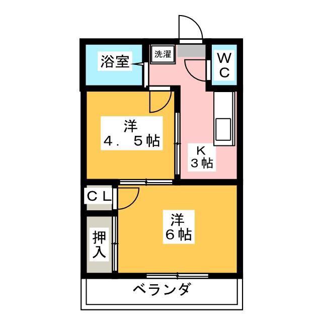 村田ハイツ(2K/3階)の間取り写真
