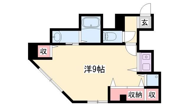 エーデルハイム三共(ワンルーム/4階)の間取り写真