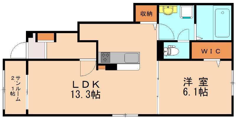 グランツコート花瀬 A(1LDK/1階)の間取り写真