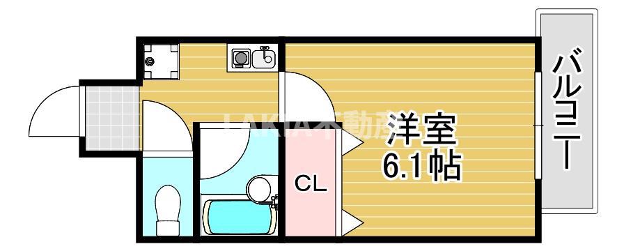 ラ セレナ(1K/7階)の間取り写真