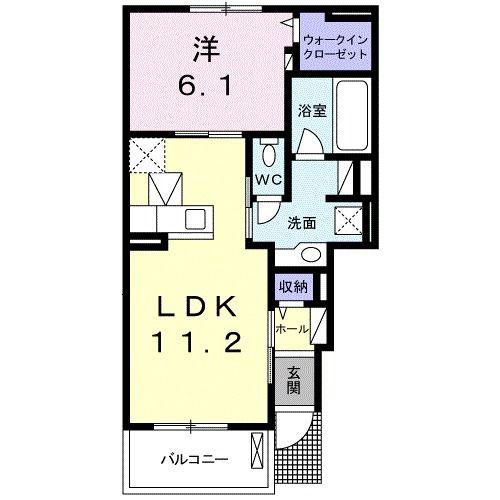 ベルメゾン(1LDK/1階)の間取り写真
