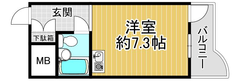 ふぁみゆ安井I(ワンルーム/8階)の間取り写真