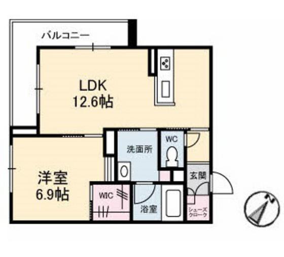 エイラント大福(1LDK/3階)の間取り写真