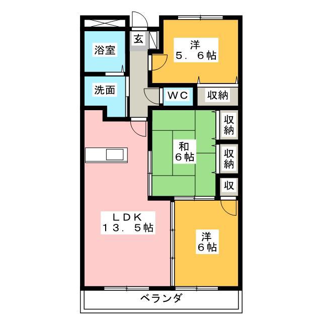 メルクリウス(3LDK/3階)の間取り写真