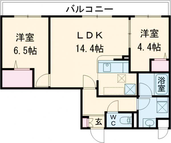 FELICIAS(2LDK/2階)の間取り写真