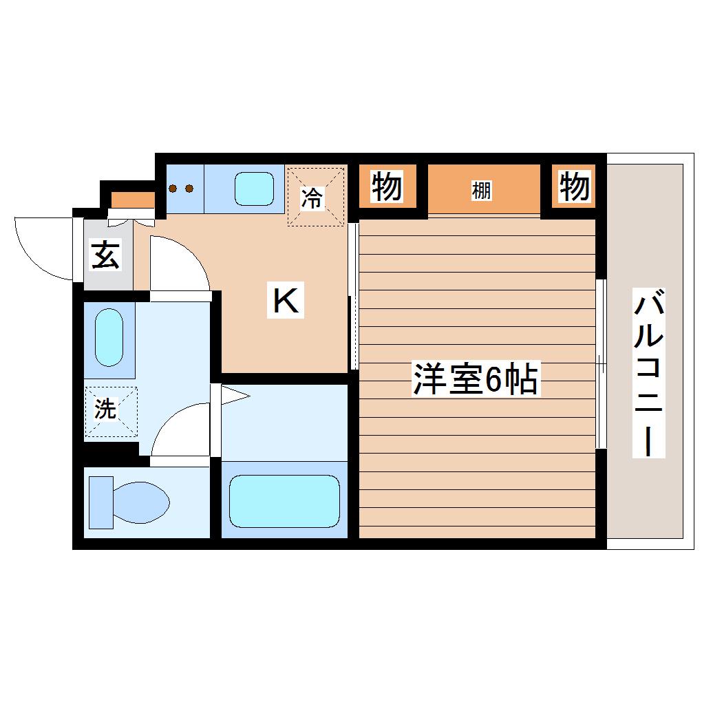 ラリュール(1K/3階)の間取り写真