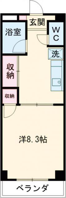 セントラーレ青山21(1K/4階)の間取り写真