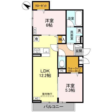クレール・メゾン(2LDK/3階)の間取り写真