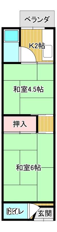 大槻文化(2K/2階)の間取り写真