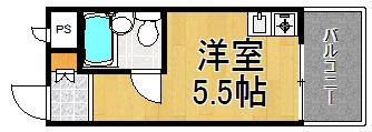 モンセリーチェ甲東園(ワンルーム/3階)の間取り写真