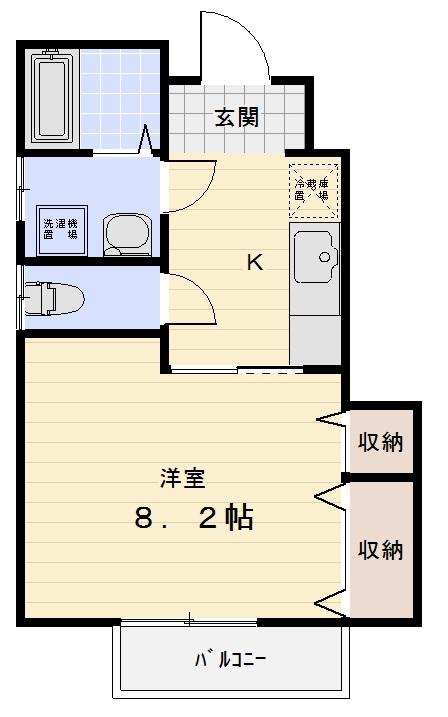メルシー(1K/1階)の間取り写真