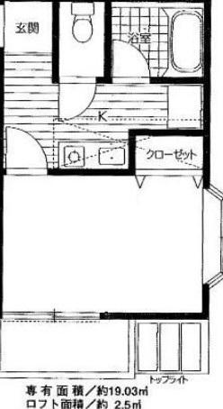 JR川越線 川越駅 徒歩6分 2階建 築23年(1K/2階)の間取り写真