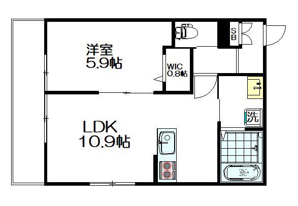 ドムスNY・杉並(1LDK/2階)の間取り写真