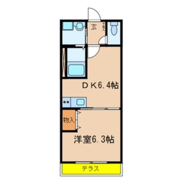 PRANDREIII(1DK/1階)の間取り写真