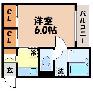 スプランドォール(1K/2階)の間取り写真