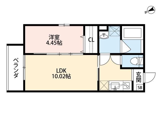 SECONDO CASA TS(1LDK/2階)の間取り写真
