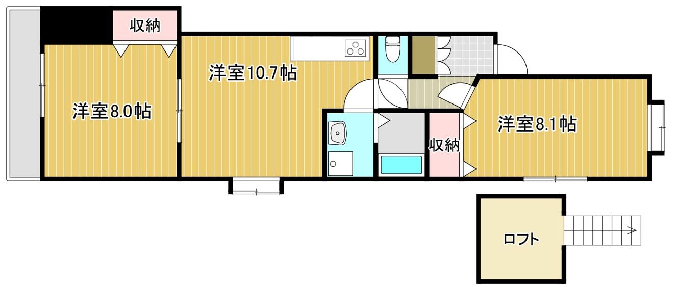 オアシス弐番館(2LDK/2階)の間取り写真