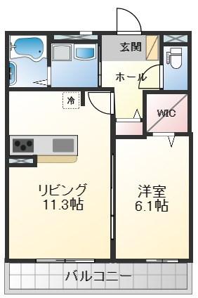 シエスタ別館サウス(1LDK/3階)の間取り写真