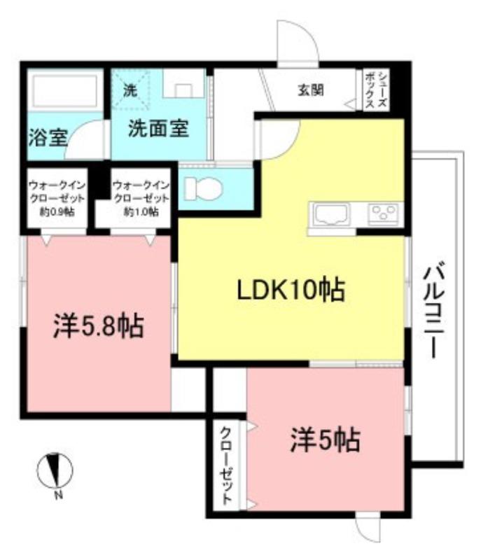 グランメール北千住(2LDK/3階)の間取り写真