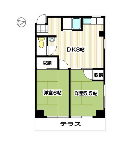 ニューランドマンション(2DK/1階)の間取り写真